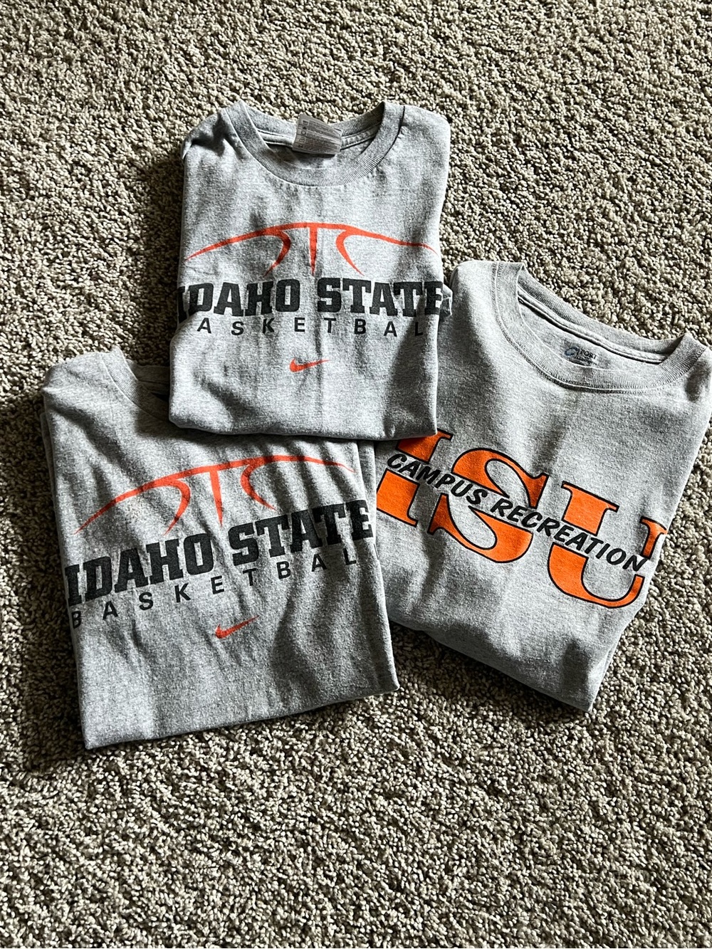 Nike Kids Grey Idaho State Basketball Sweatshirt with Orange Logo